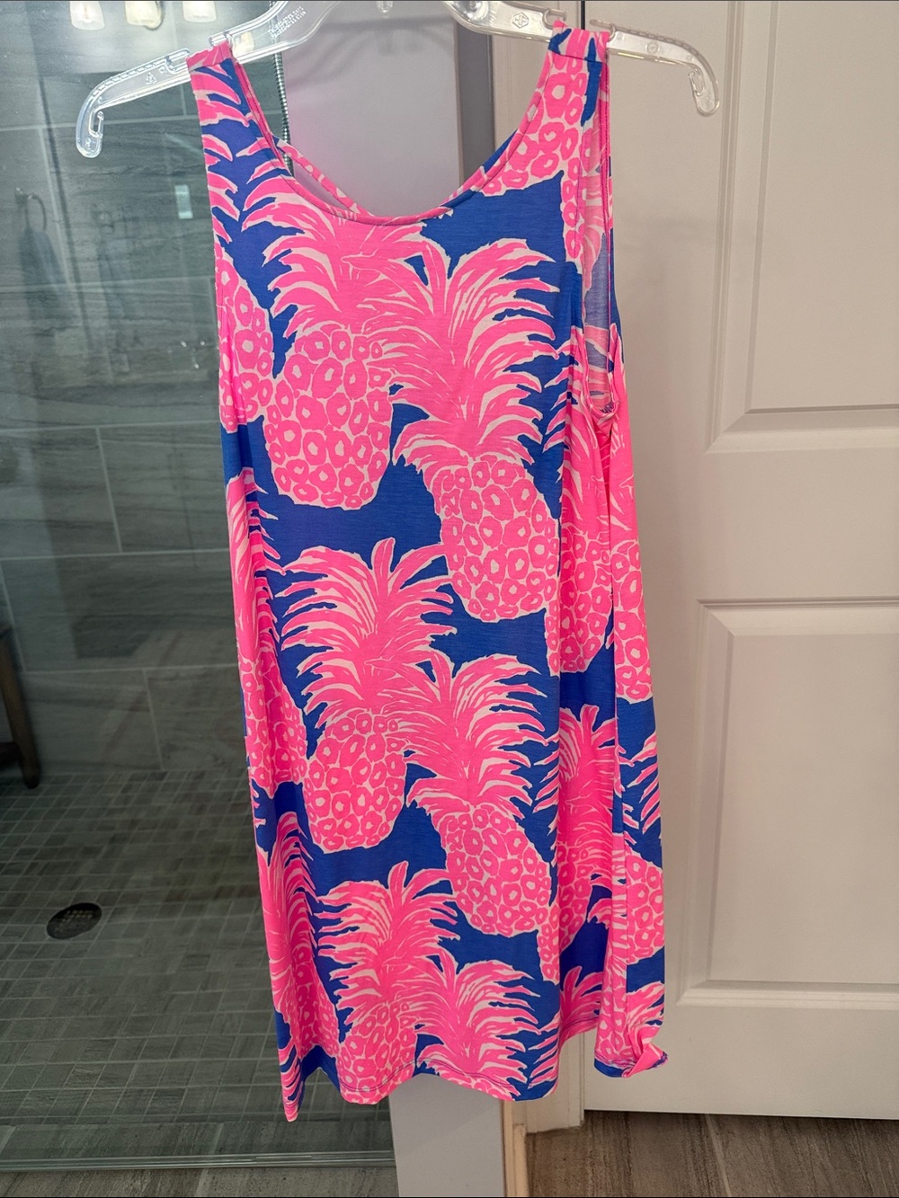 Lily Pulitzer Pink & Blue Pineapple Print kristen One-Piece Dress